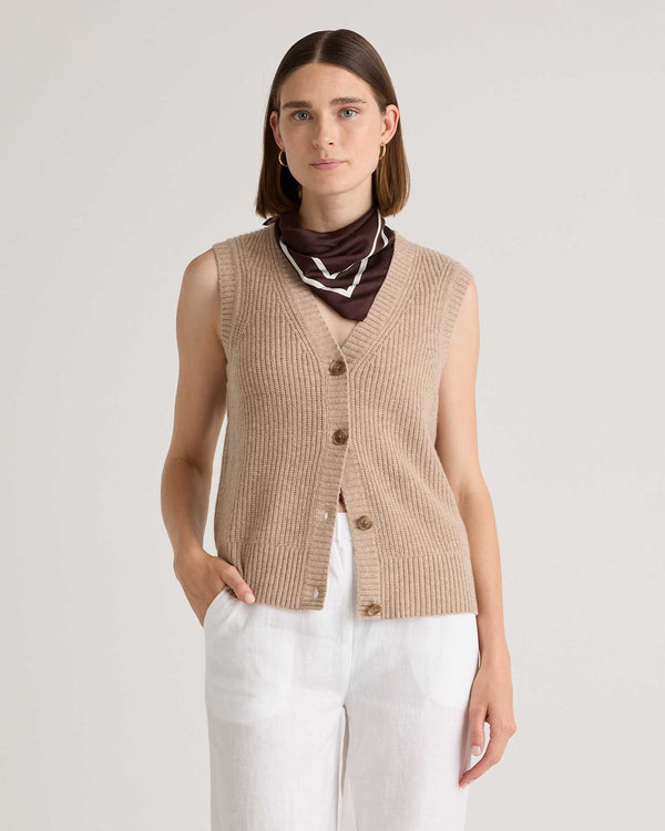Cashmere Sleeveless Cardigan