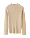 High Neck Cashmere Ribbed Turtleneck Sweater