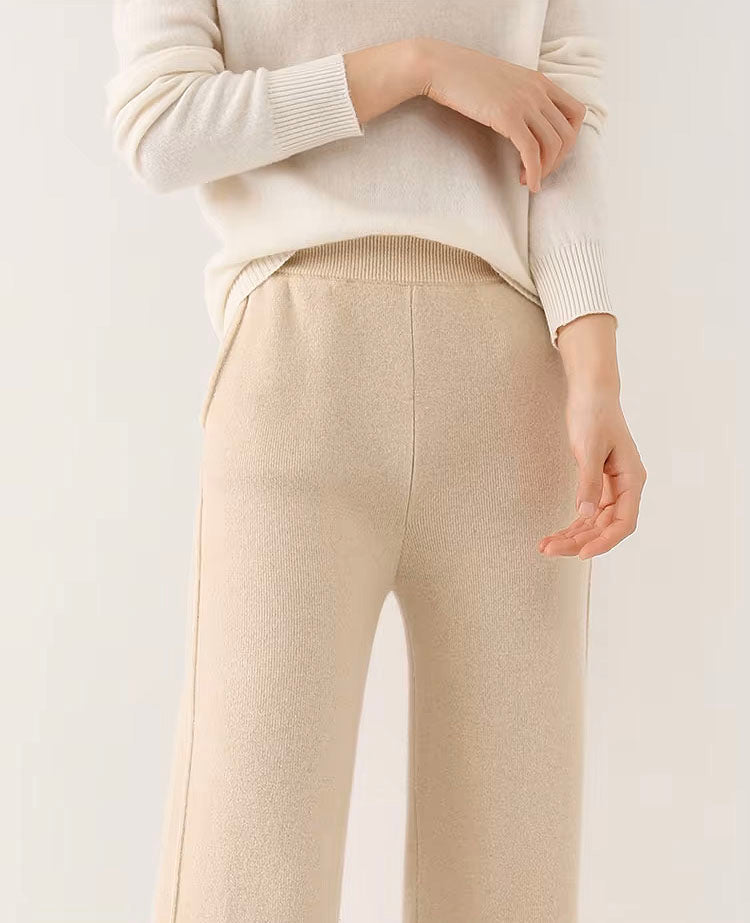 Wide Leg Wool Trousers For Women