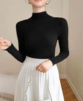 High Neck Cashmere Ribbed Turtleneck Sweater