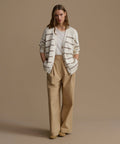 Soft Striped Cashmere Cardigan