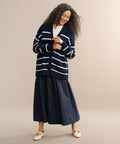 Soft Striped Cashmere Cardigan