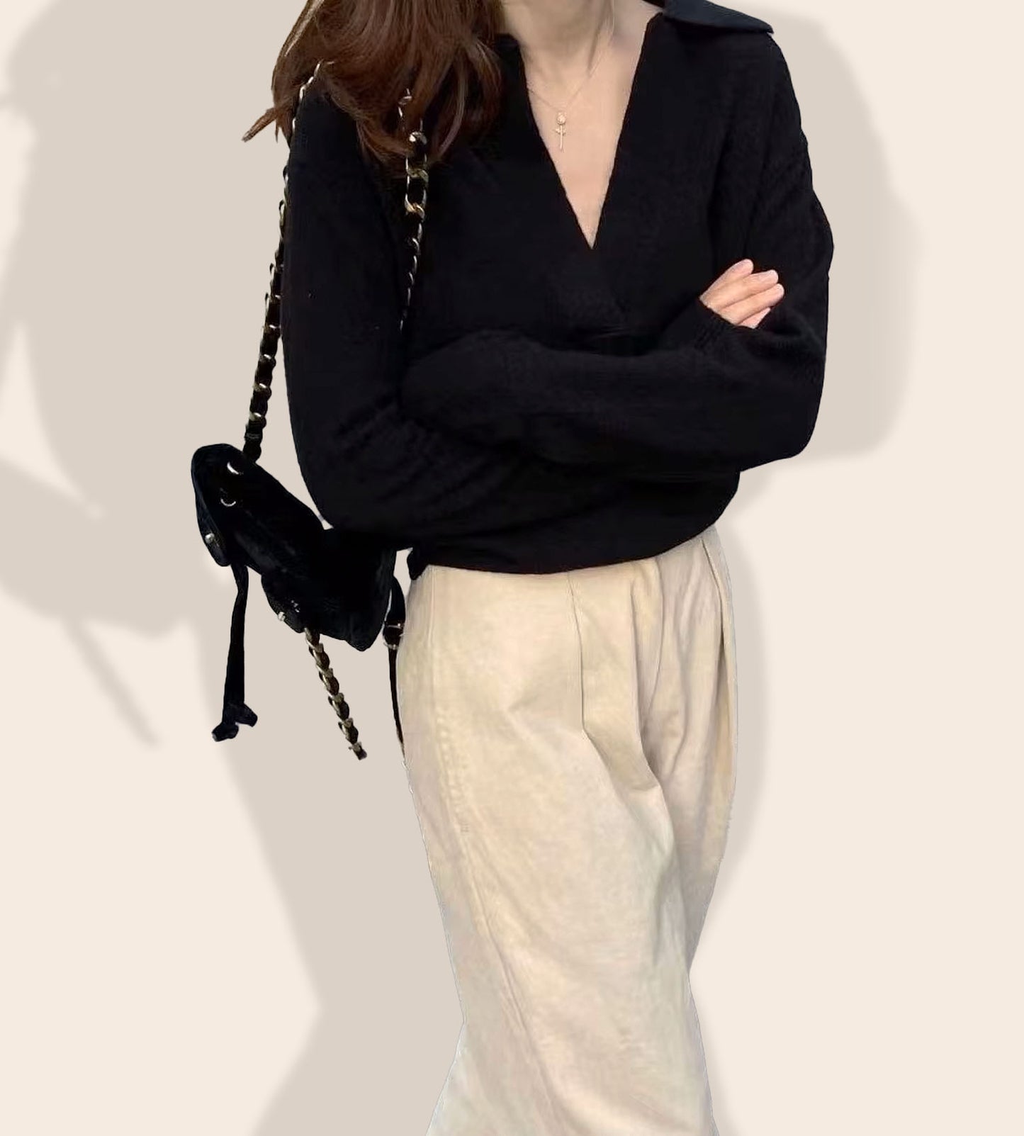 Cashmere Polo Soft Long Sleeve Sweater
