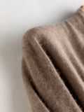 Long Sleeve Cashmere V Neck Flared Dress