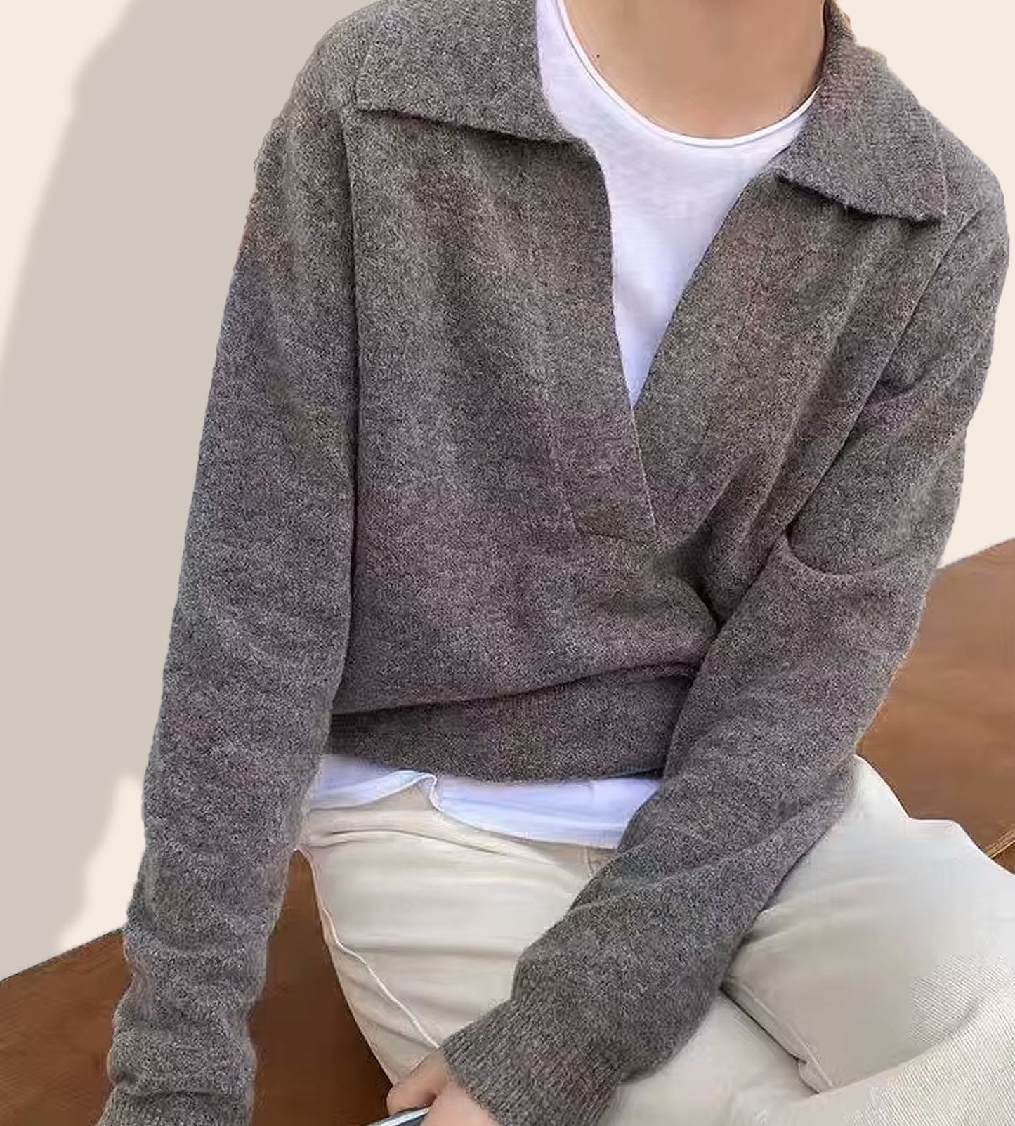 Cashmere Polo Soft Long Sleeve Sweater