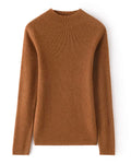 High Neck Cashmere Ribbed Turtleneck Sweater