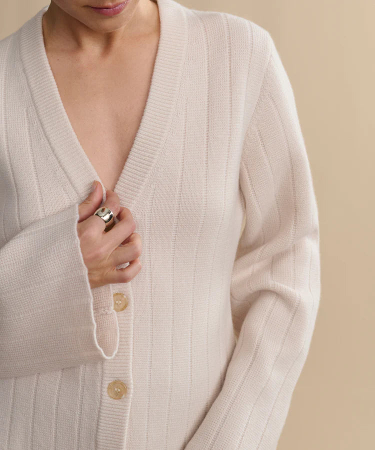 Soft Cashmere Ribbed Cardigan