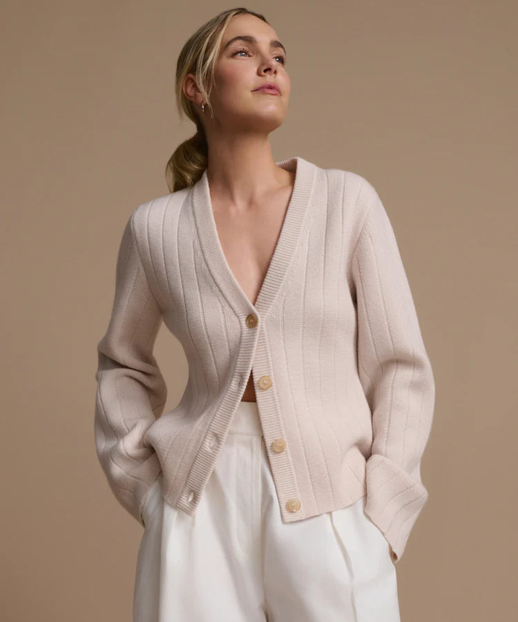 Soft Cashmere Ribbed Cardigan
