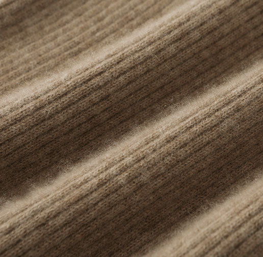 Wool Ribbed Knit Midi Dress