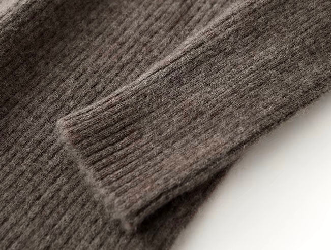 Polo Jumper Midi Knit Ribbed Wool Dress