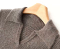 Polo Jumper Midi Knit Ribbed Wool Dress